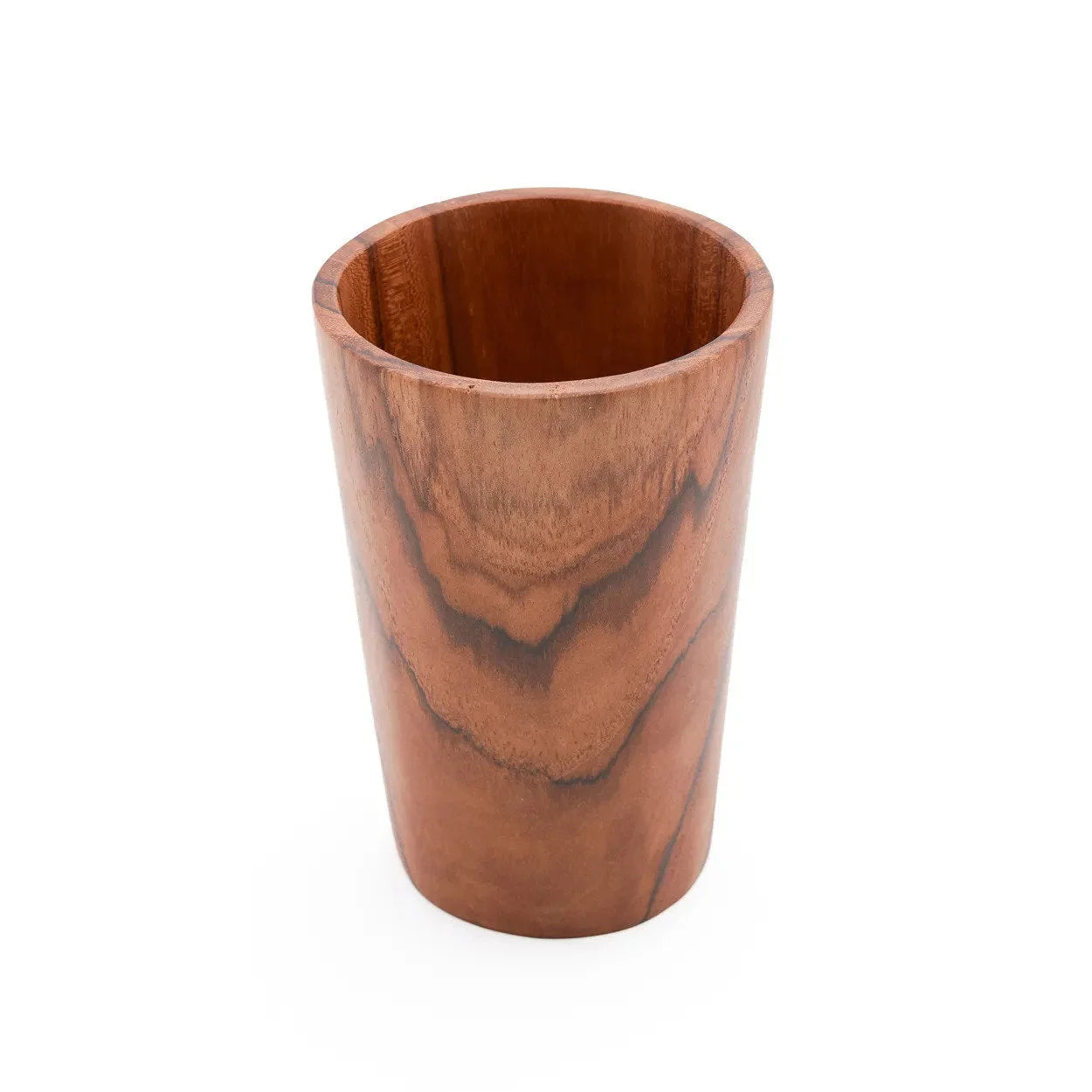 Coupe en racine de teck cylindrique – Finition naturelle – H16 cm