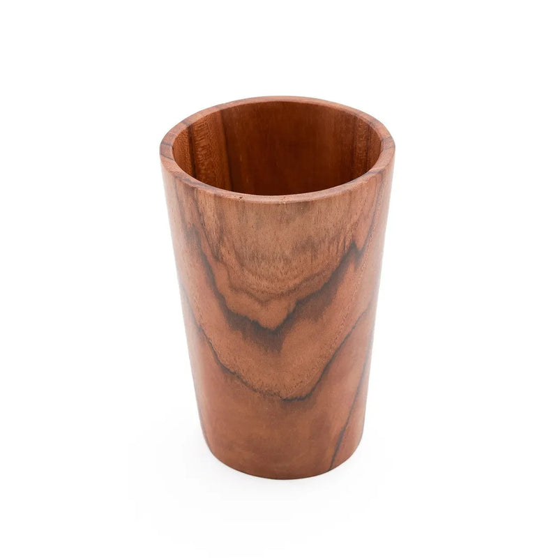 Coupe en racine de teck cylindrique – Finition naturelle – H16 cm
