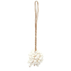 Ornement décoratif blanc en coquillages avec boucle en jute pour Crochet déco mural