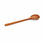 Cuillère en bois de teck ovale marron naturel avec long manche pour cuisine
