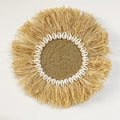 Décoration murale ronde en raphia naturel de 30 cm variante 1