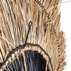 Décoration murale ronde fibres naturelles noir et beige – Ø110 cm