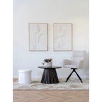 Table basse café moderne noire cannelée ronde minimaliste 60x90 cm