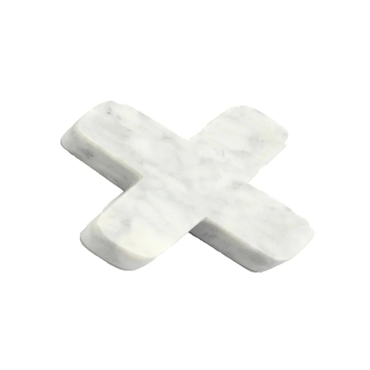 Dessous de plat en marbre blanc effet croix minimaliste pour décoration élégante