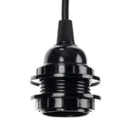 Douille de suspension noire avec câble tissé et interrupteur, 450 cm