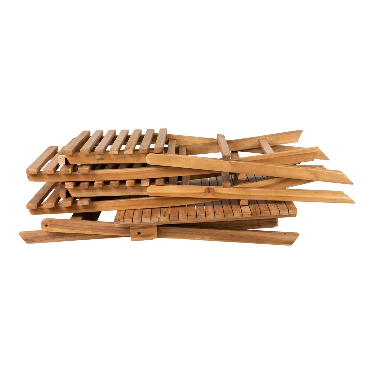 Ensemble bistrot en teck naturel pliant avec table et 2 chaises