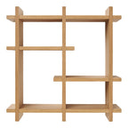 Étagère murale en bois clair asymétrique 40x12x40 cm