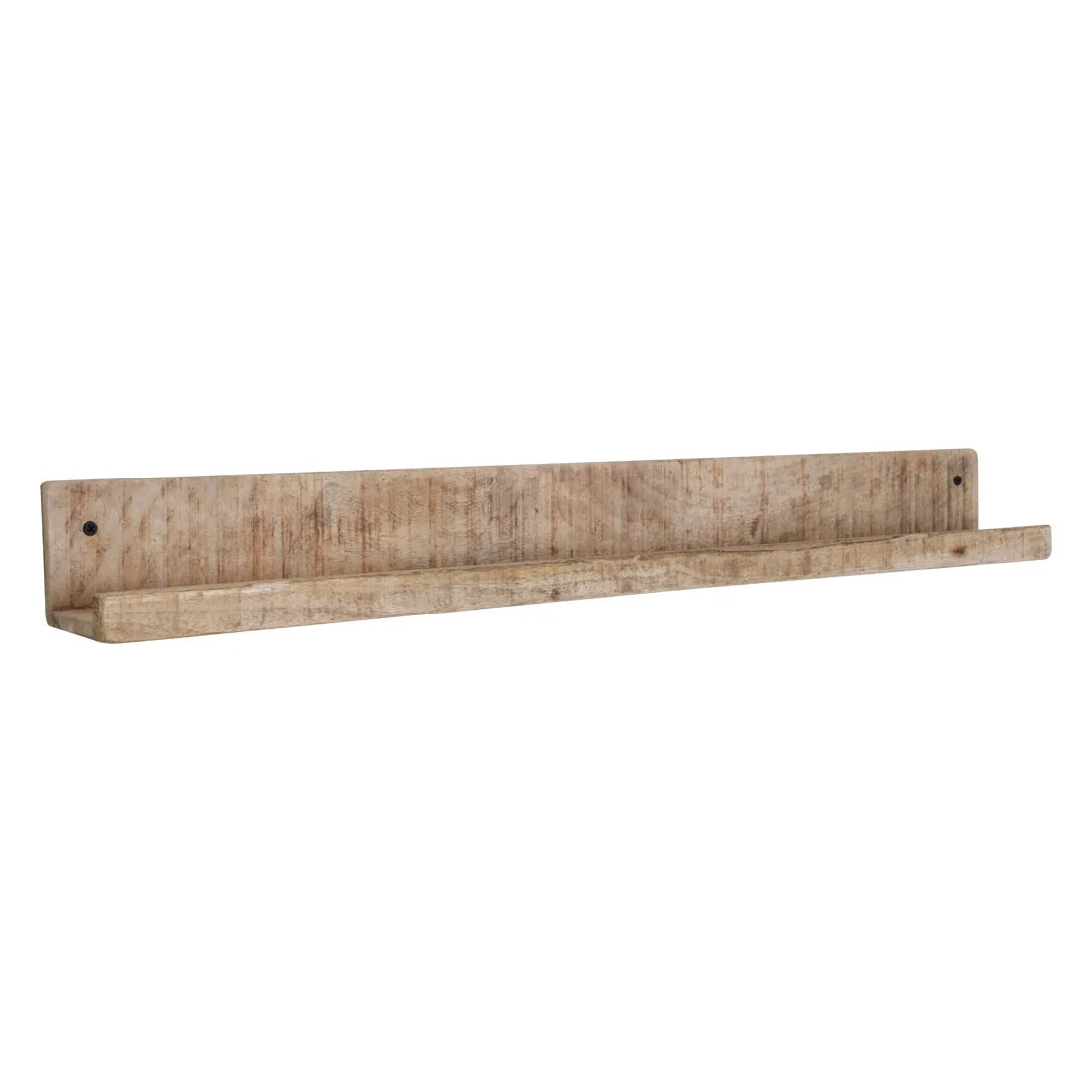 Étagère murale bois manguier 75x8 cm, brun patiné rustique texturé