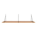 Étagère murale suspendue en bois naturel et métal noir 120x29 cm