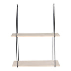 Étagère murale minimaliste en bois de paulownia et acier noir 55x72 cm