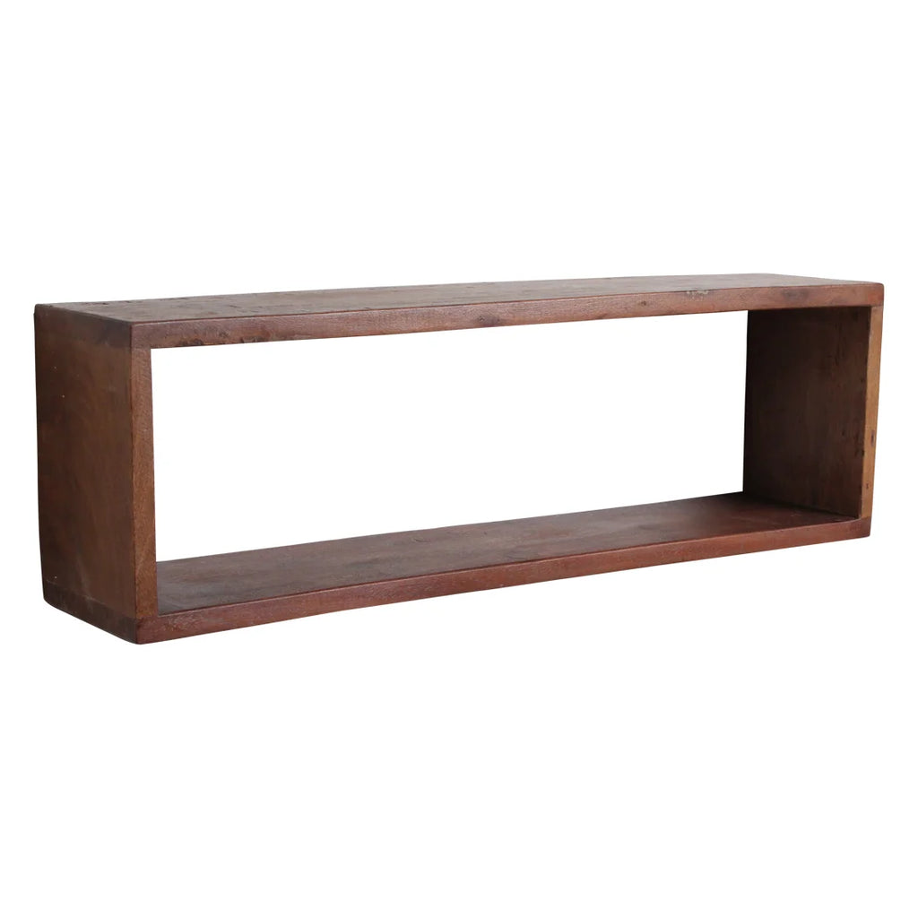 Étagère murale en bois recyclé brun, rectangulaire 70x15 cm