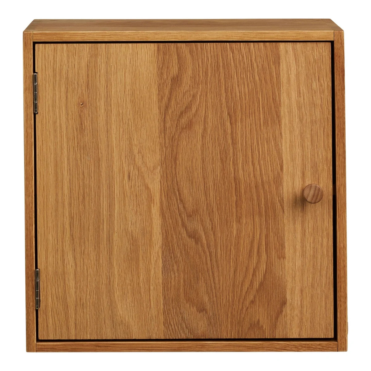 Étagère murale en chêne naturel 30x30 cm avec porte battante