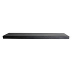 Étagère murale flottante noire 80x18 cm, vue arrière, métal mat rectangulaire