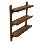 Étagère murale industrielle en bois recyclé brun, 3 étages, 50x16x64 cm