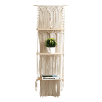 Étagère murale en macramé 3 étages