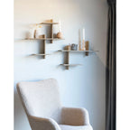 Étagère murale en pin asymétrique bois naturel 53x15x56 cm