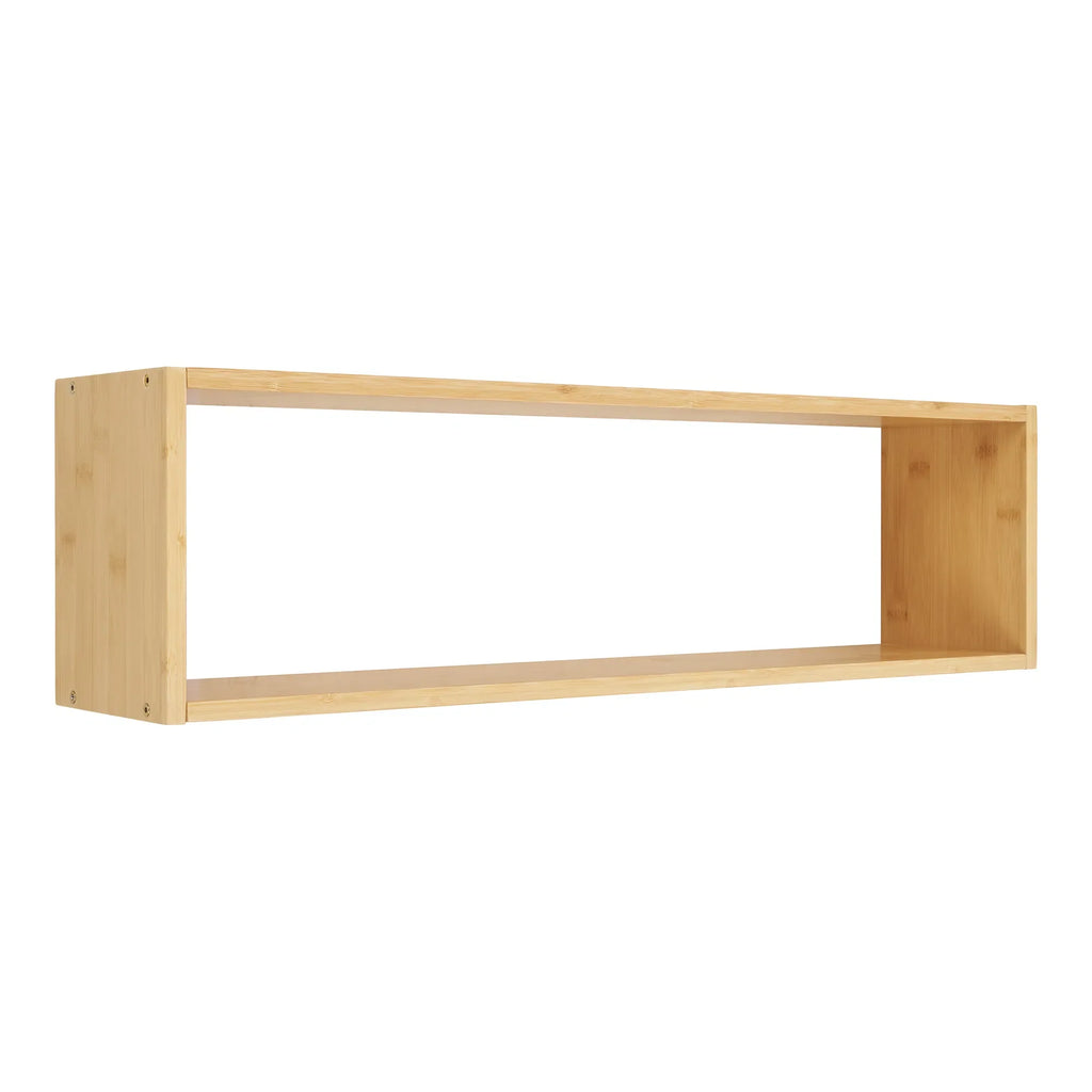 Étagère murale rectangulaire en bambou clair, design minimaliste 70x15 cm