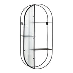 Étagère murale en verre et acier noir 3 niveaux de 68 cm