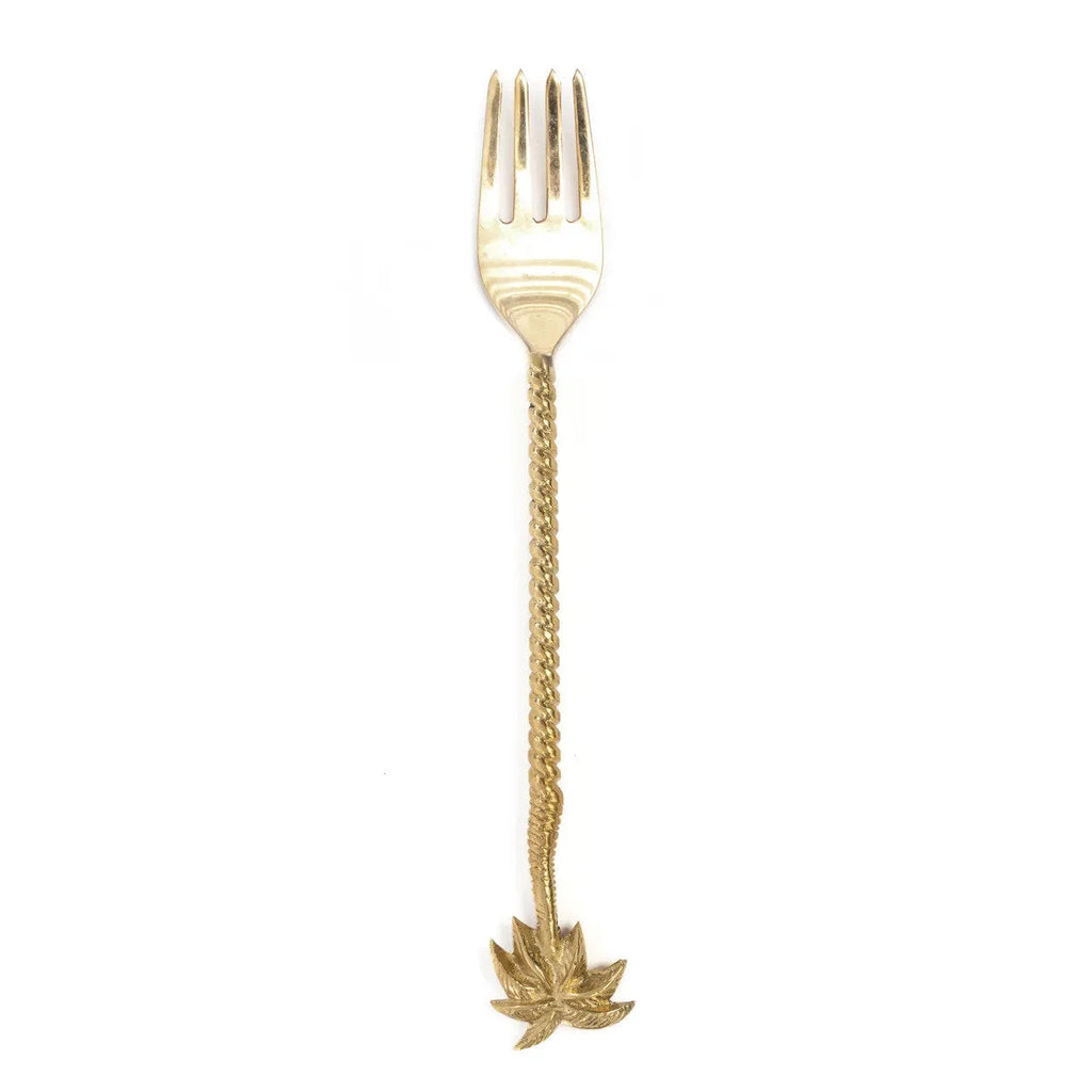 Fourchette en laiton doré palmier – 22x3 cm