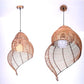 Grand lustre bambou marron