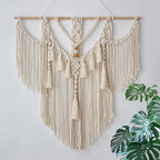 Grand macramé mural 80x80 en situation