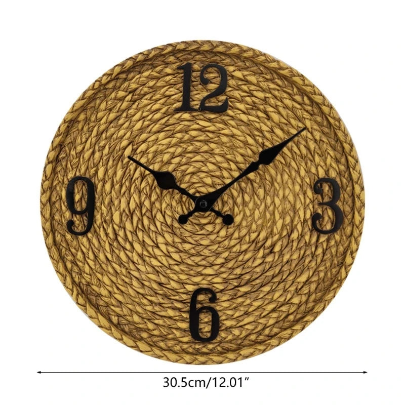 Horloge murale en rotin tressé dimension