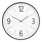 Horloge murale ronde noire et blanche avec chiffres larges, Ø51 cm