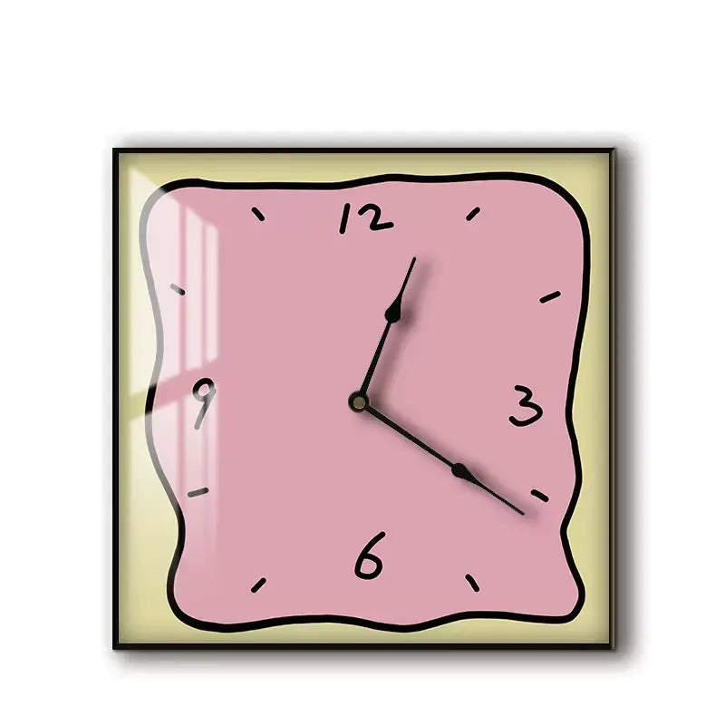 Horloge murale style bande dessinée rose