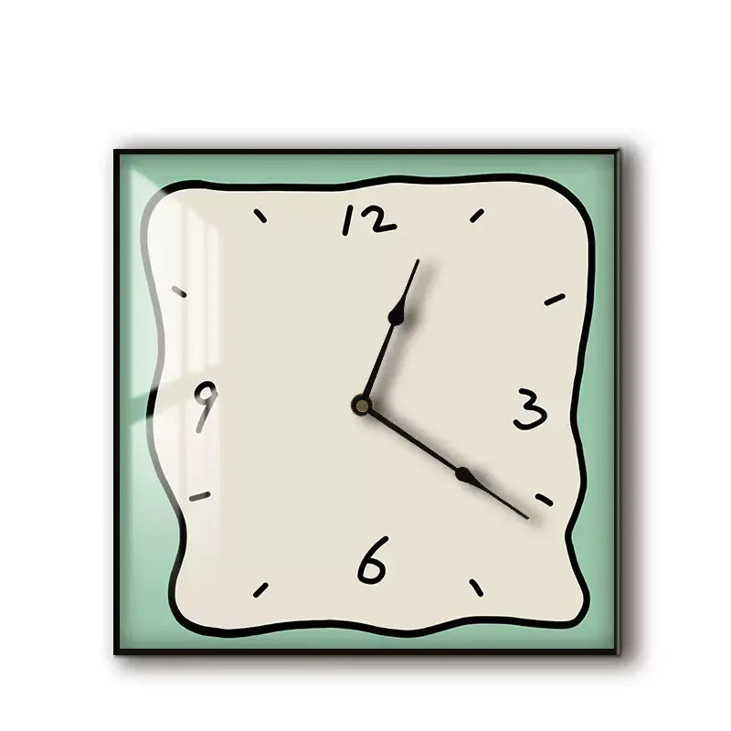 Horloge murale style bande dessinée turquoise