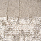 Housse de coussin carré en lin beige écru texturé tissé frangé