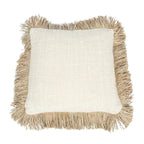 Housse de coussin carrée en coton avec franges décoratives naturelles et shaggy