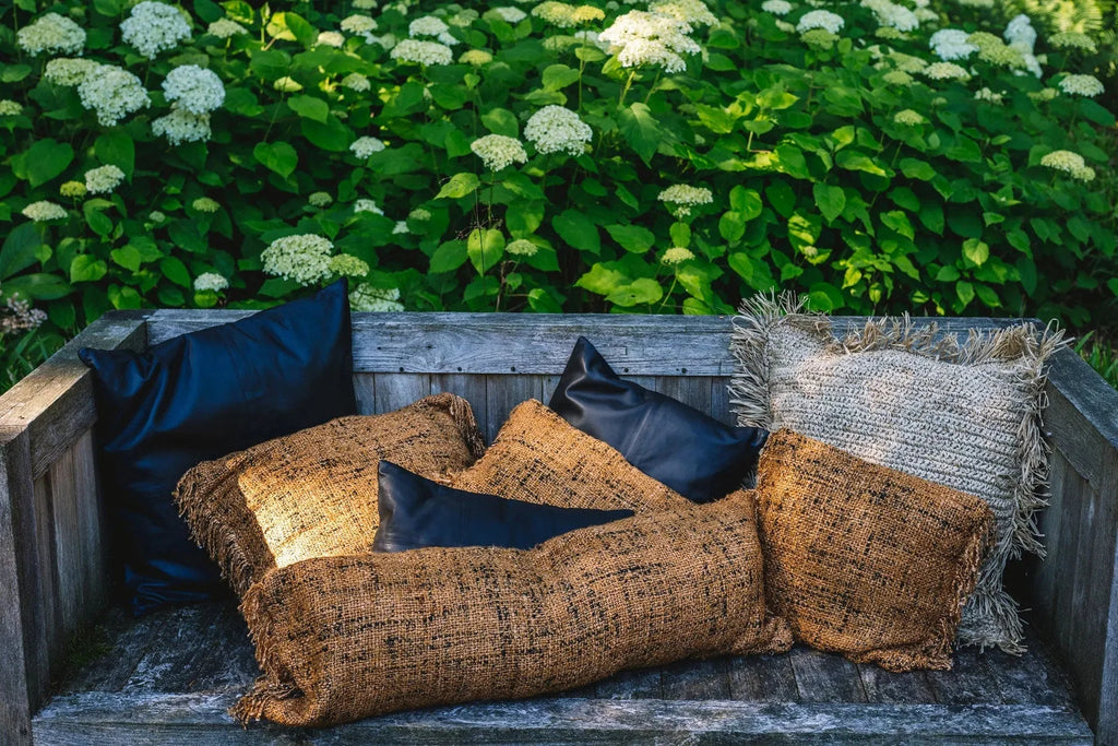 Housse de coussin en coton cannelle noir 35x100 cm avec coussins rustiques et terreux