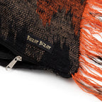 Housse coussin coton noir orange 35x100 cm rectangulaire