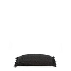 Coussin décor rectangulaire en coton noir foncé avec franges de 30x50 cm