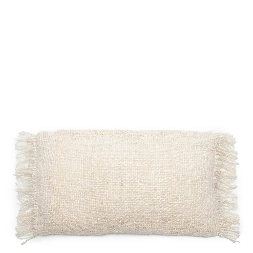 Housse de coussin rectangulaire en coton crème texturé 30x50 cm