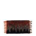 Housse de coussin rectangulaire en coton noir orange à motif chevron et franges - 30x50 cm