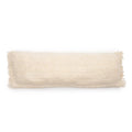 Housse de coussin rectangulaire crème en coton avec franges, 35x100 cm