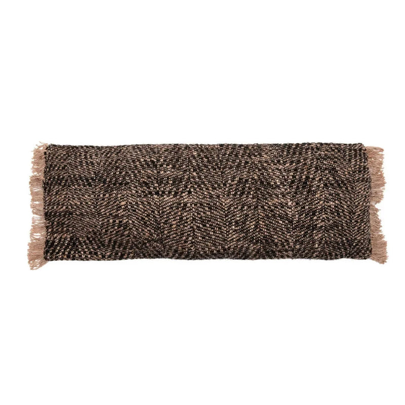Housse de coussin rectangulaire noir cuivre - 35x100 cm