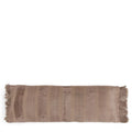 Housse de coussin en velours béton 100x35 cm rectangulaire avec franges et rayures verticales