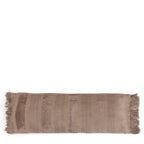 Housse de coussin en velours béton 100x35 cm rectangulaire avec franges et rayures verticales