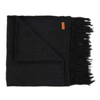 Jeté de lit en coton noir 260x122 cm confortable