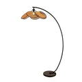 Lampadaire avec abat jour en rotin
