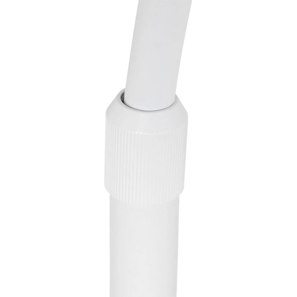 Connecteur en plastique blanc ajustable pour lampadaire arc métal blanc avec abat-jour opalin