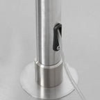 Poteau en acier inoxydable avec tube transparent et port noir pour Lampadaire arc H240 cm