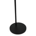 Lampadaire arc métal noir avec abat-jour ajouré en rotin naturel, H180 cm