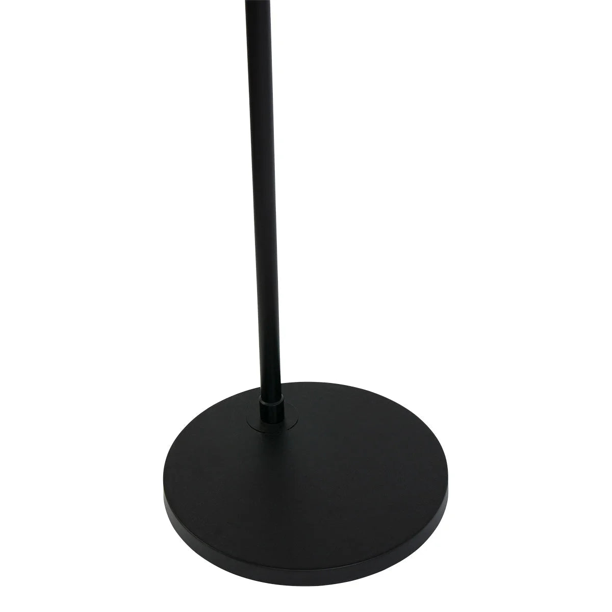Lampadaire arc métal noir avec abat-jour ajouré en rotin naturel, H180 cm