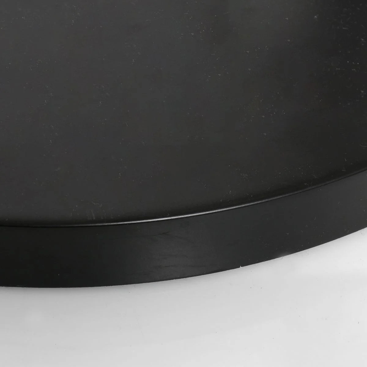 Plateau de service rond noir pour lampadaire arc en métal avec abat-jour blanc
