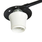 Applique noire au plafond avec support en céramique blanche pour lampadaire arc en métal