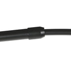 Connecteur plastique noir texturé reliant deux tubes cylindriques pour lampe arc métal noir H180 cm