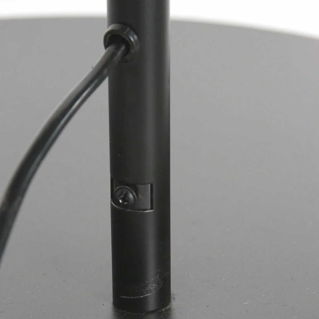 Base cylindrique noire mate pour lampadaire arc métal noir H180 cm
